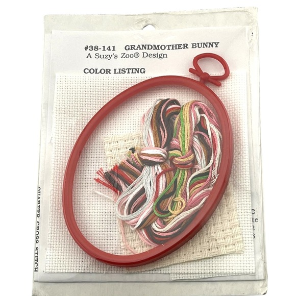 Suzy's Zoo Cross Stich Grandmother Bunny‎ Janlynn with Frame VTG - Picture 4 of 4